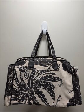 Vintage Rare Y2K billabong Black & Cream Floral Weekender Duffle Bag Collectible